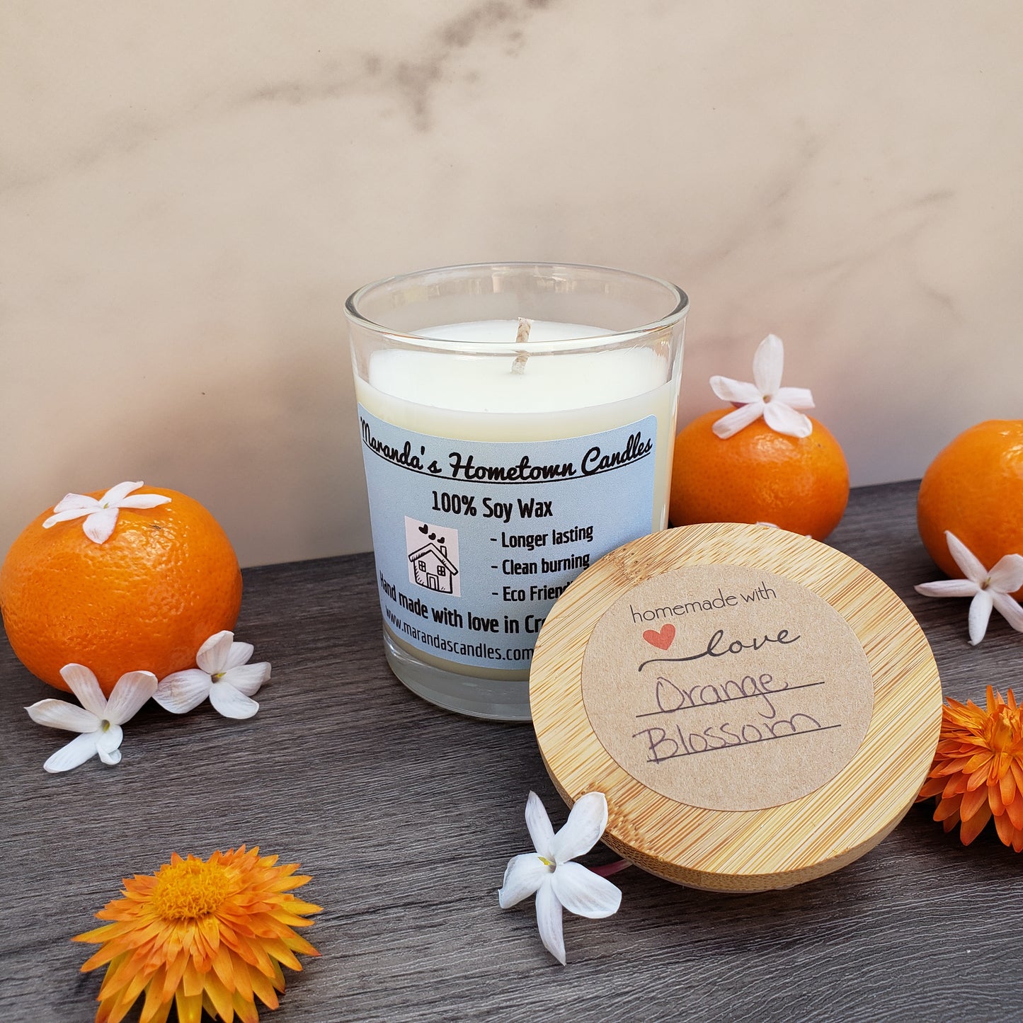 Orange Blossom Scented Soy Wax Candles and Wax Melts