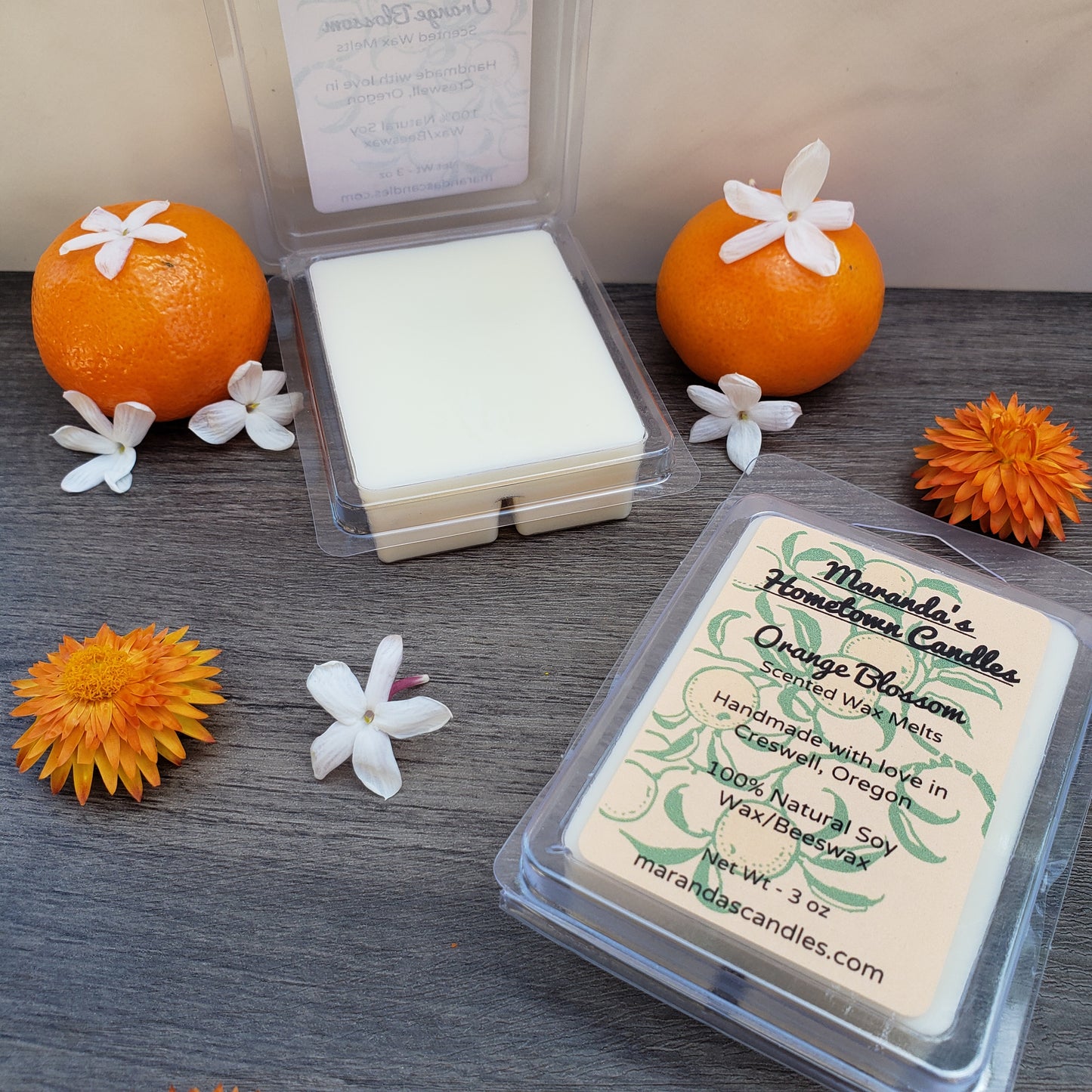 Orange Blossom Scented Soy Wax Candles and Wax Melts