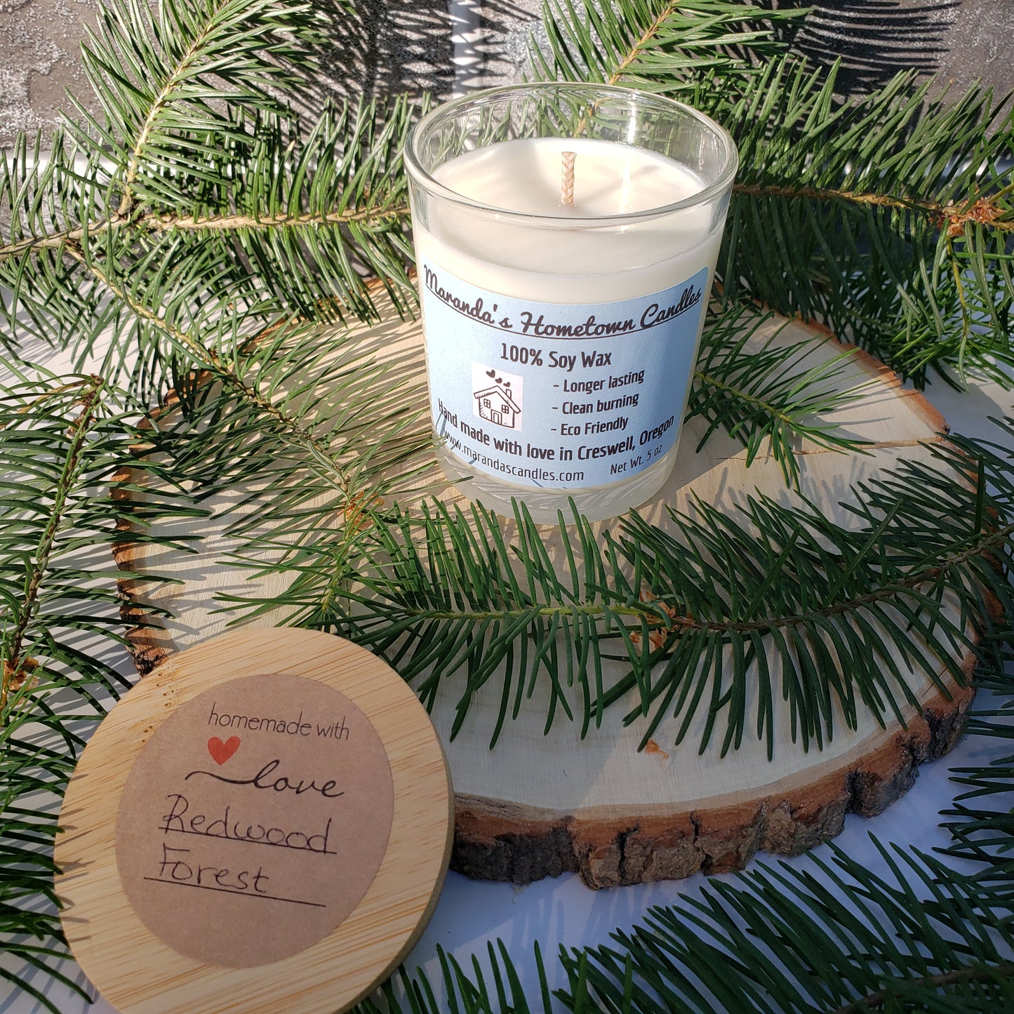 Redwood Forest Scented Candle 100% Natural Soy Wax