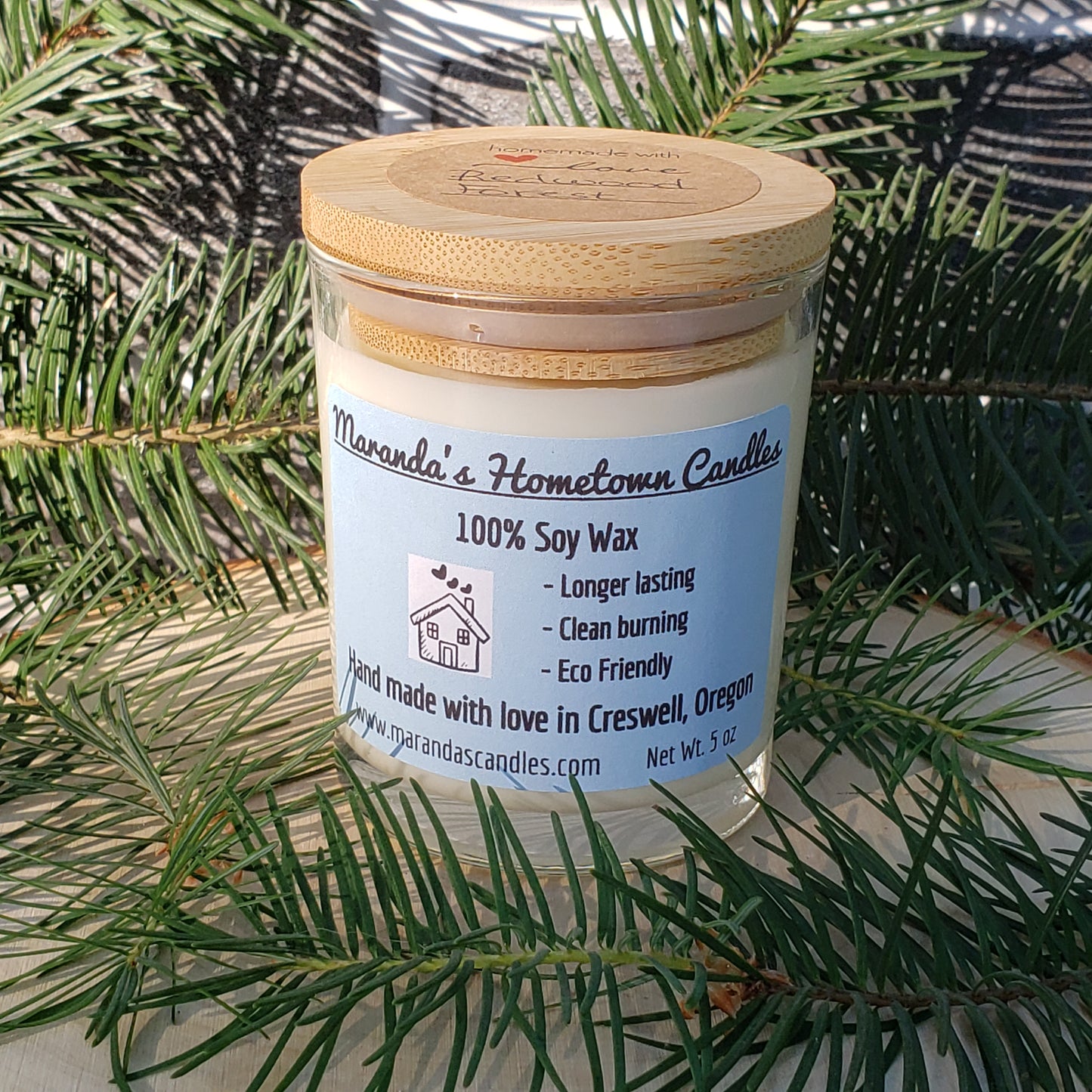 Redwood Forest Scented Candle 100% Natural Soy Wax