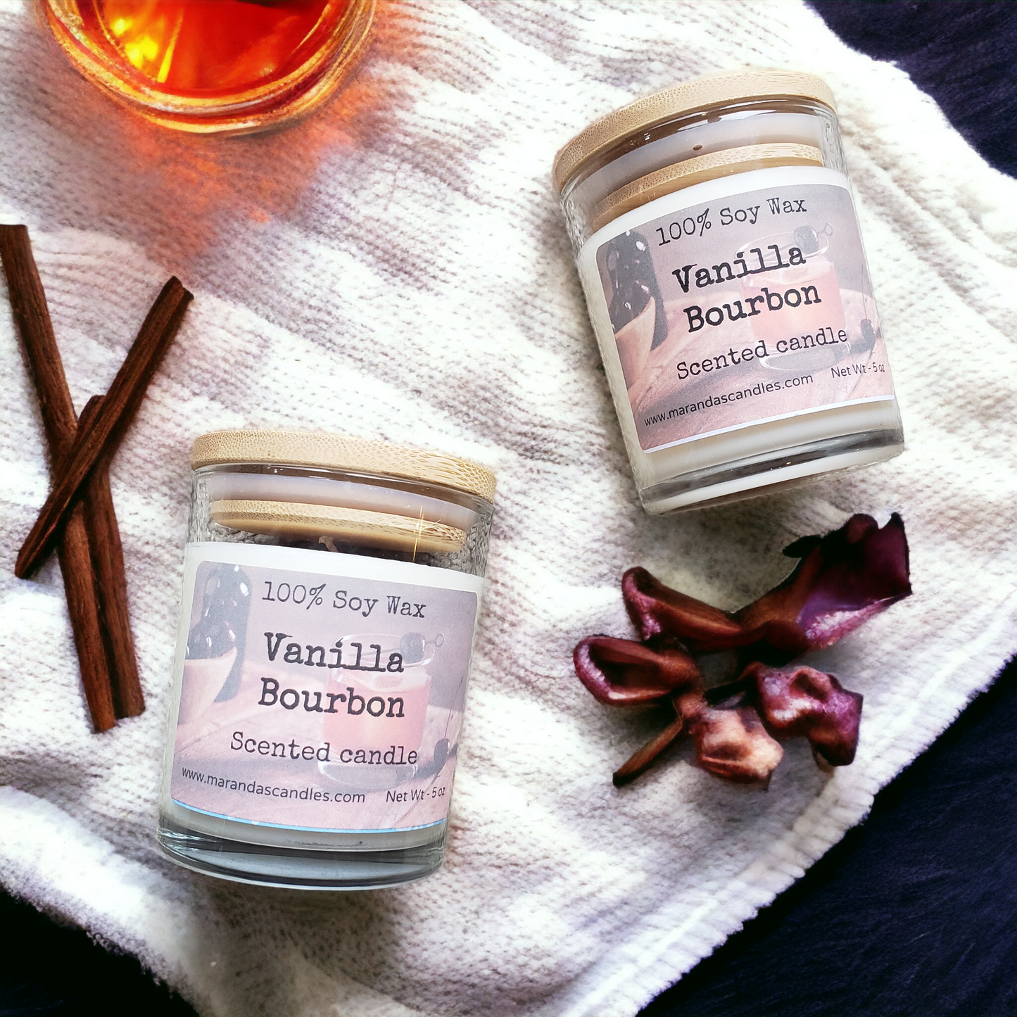 Vanilla Bourbon Scented Soy Wax Candle/Wax Melts