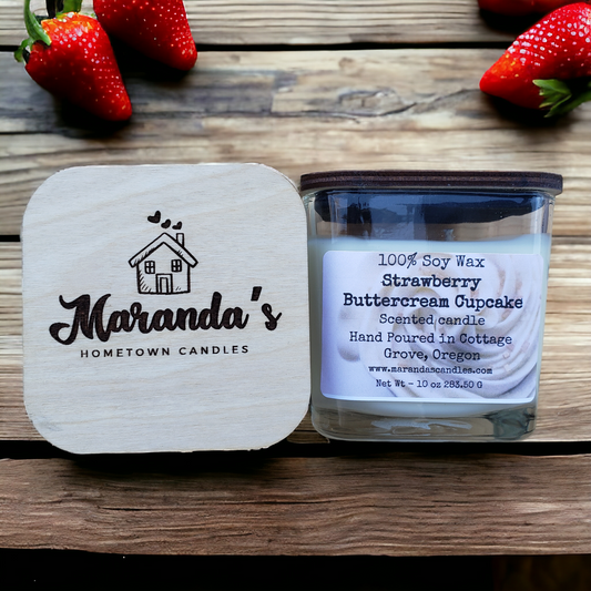 Strawberry Buttercream Cupcake Scented Soy Wax Candle/Wax Melts