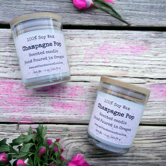Champagne Pop Scented Soy Wax Candles / Wax Melts