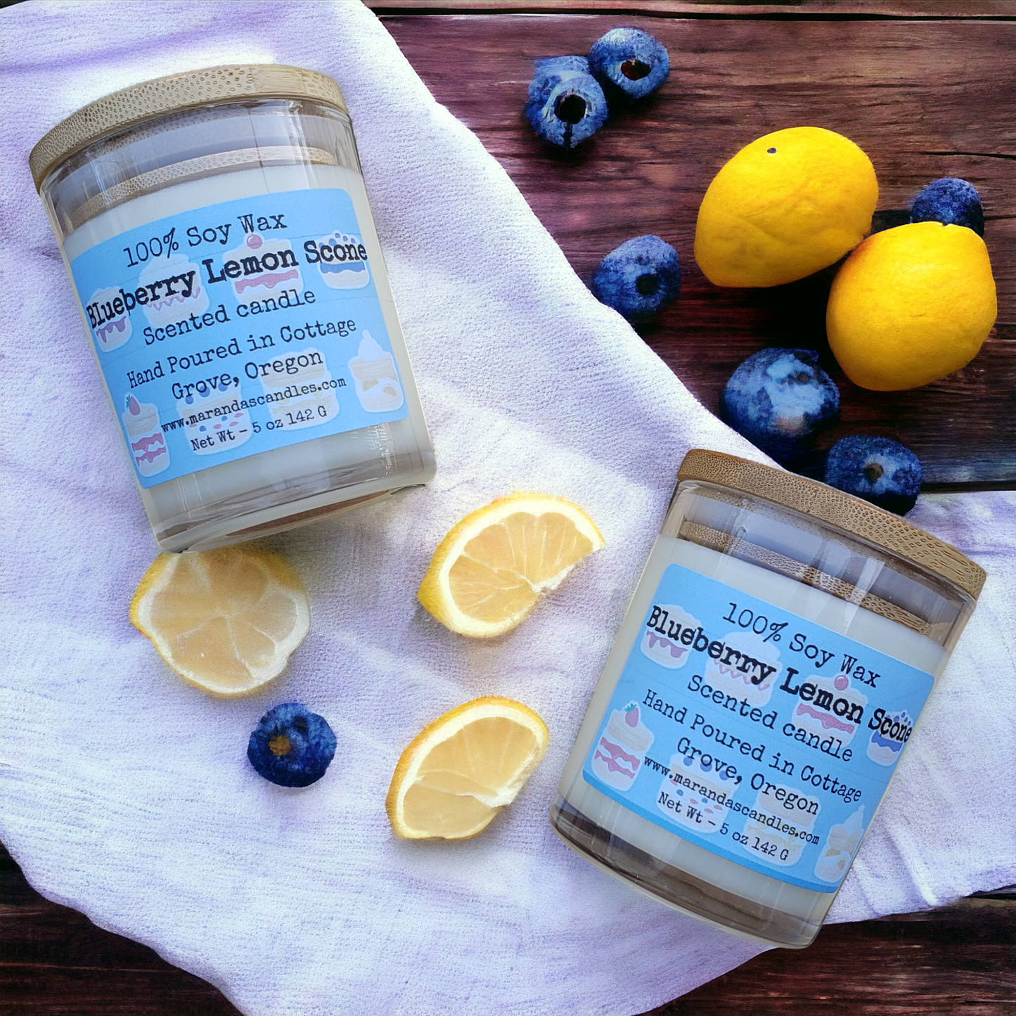 Blueberry Lemon Scone Scented Soy Wax Candles/ Wax Melts