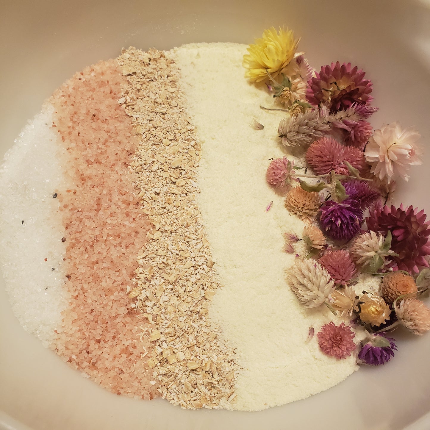 8oz Herbal Milk Bath/Epsom Salt Soak with Organic Flowers