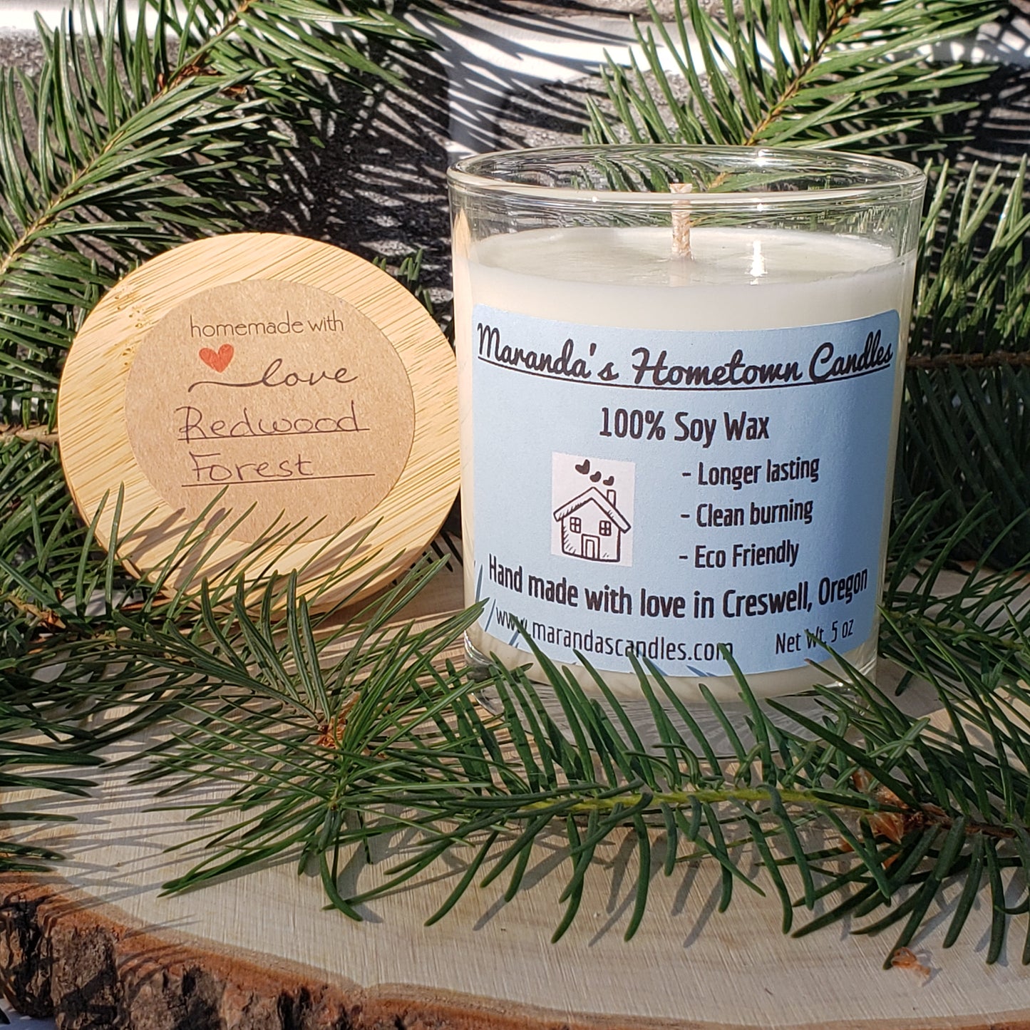 Redwood Forest Scented Candle 100% Natural Soy Wax
