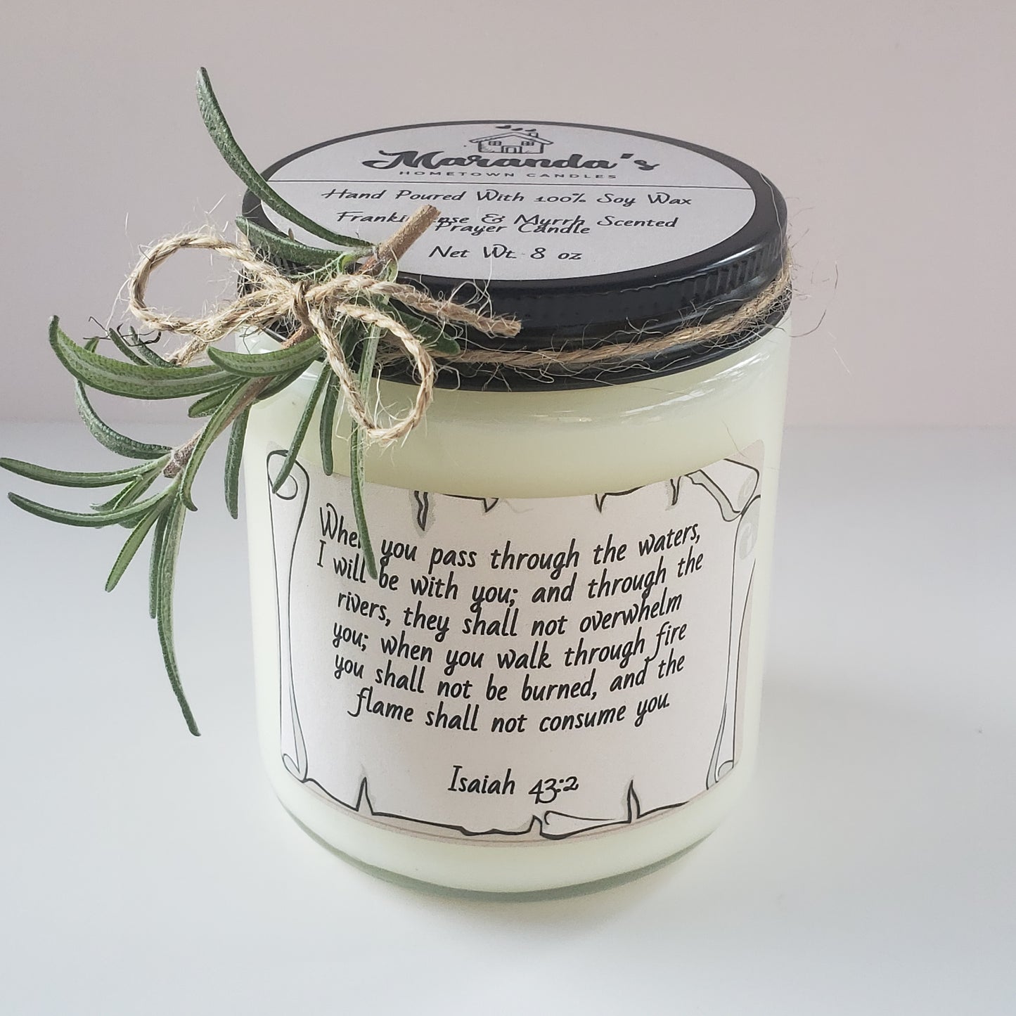 100% Soy Wax Prayer Candles With Scripture