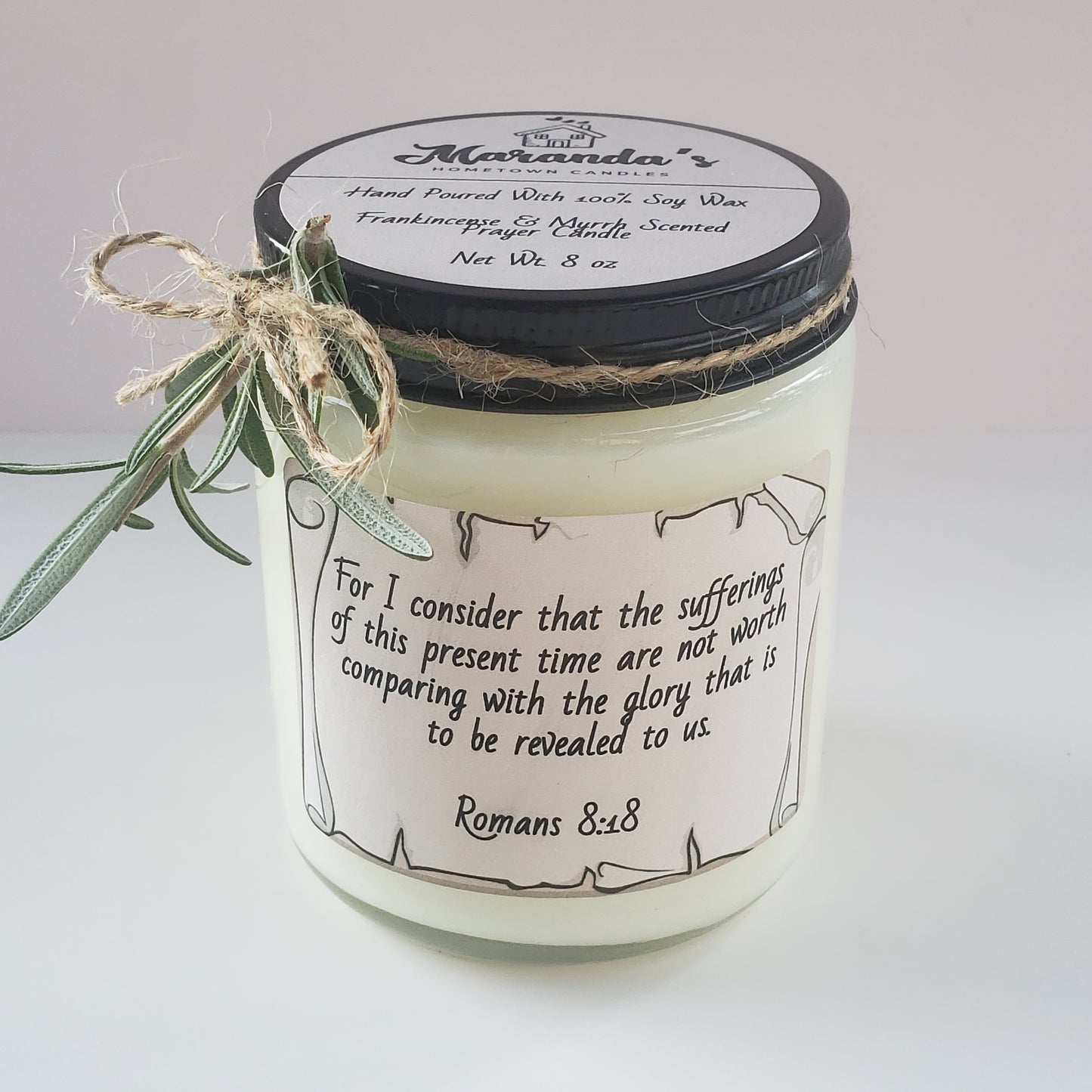 100% Soy Wax Prayer Candles With Scripture