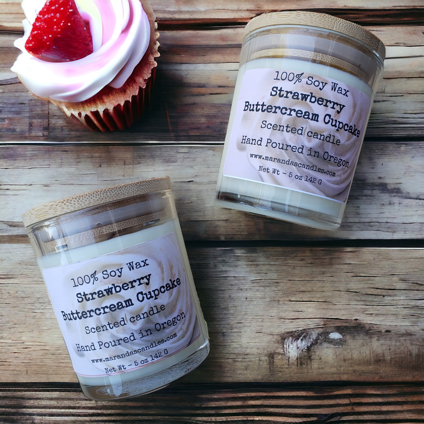 Strawberry Buttercream Cupcake Scented Soy Wax Candle/Wax Melts